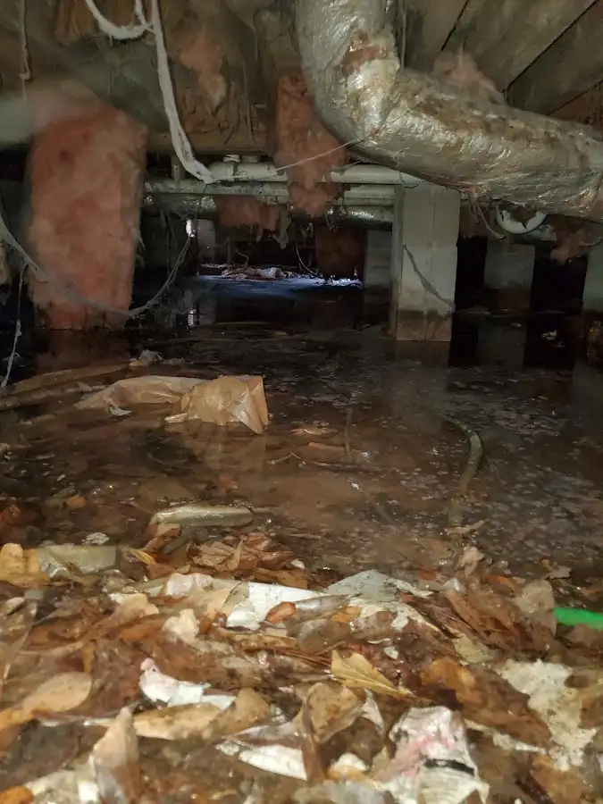 Crawl space flood assessment for Commercial Water Damage Restoration in Hudson Falls